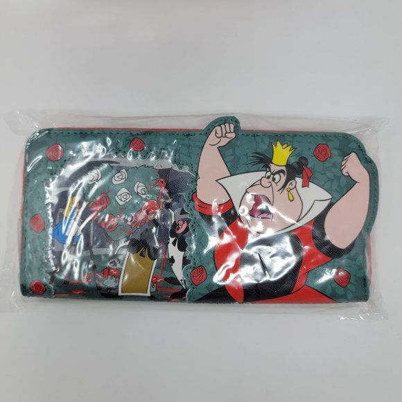 Loungefly Disney Queen of Hearts Villain Scene Mini Backpack & Zip Around Wallet - Picture 15 of 16